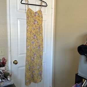 Abercrombie floral yellow maxi dress